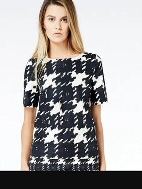 MaxMara Weekend X Newlife boxy houndstooth top Sz 10